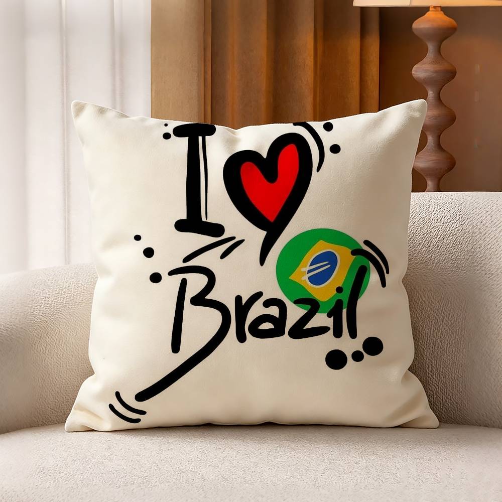 BBrazil FFlag Cotton Linen Square Pillow Covers Home Decor Gifts