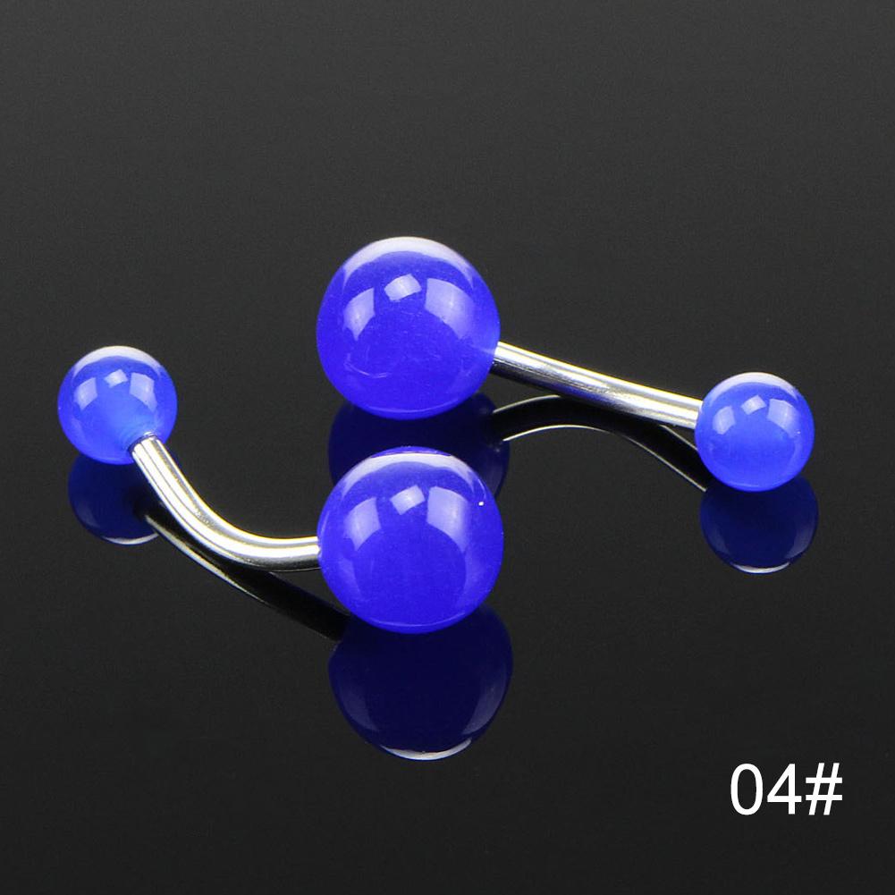 1 Stück 7 Farben Leuchtender Edelstahl Acryl Bauchnabelpiercing Körperschmuck