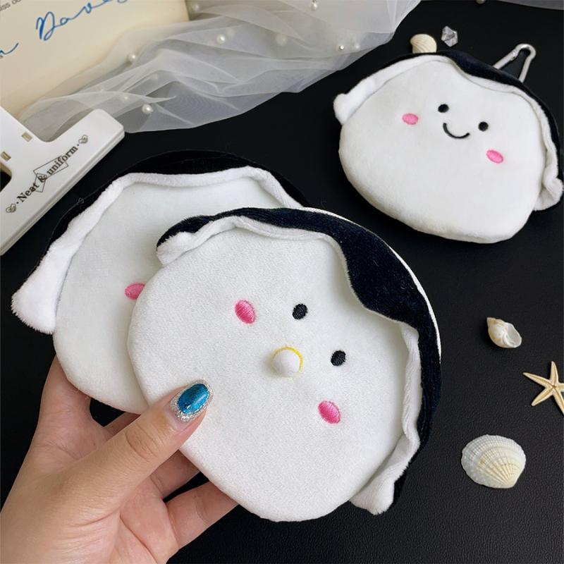 OysterPlush Cute Zipper Coin Wallet Soft Stuffed Bag for Casual Fashion Accessories
