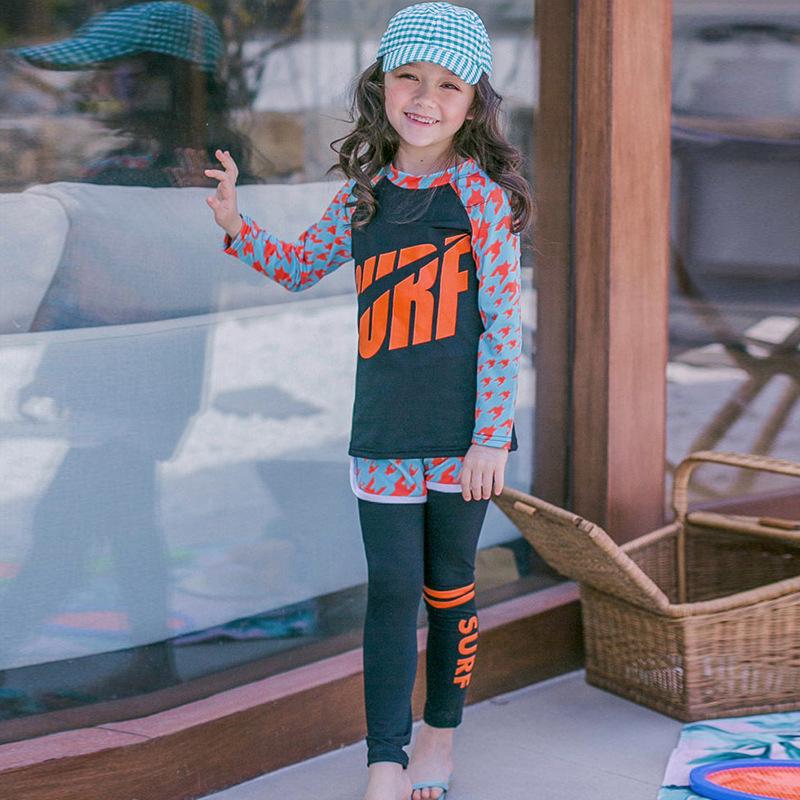 2024 Kinder Schnelltrocknender Badeanzug Set: Langärmiger Sonnenschutz, geteiltes Design für Mädchen & Jungen