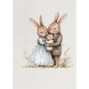 Vintage Style Easter Rabbit Posters Frameless Prints Canvas Painting Wall Art Pictures Home Room Antique Nursery Decoration