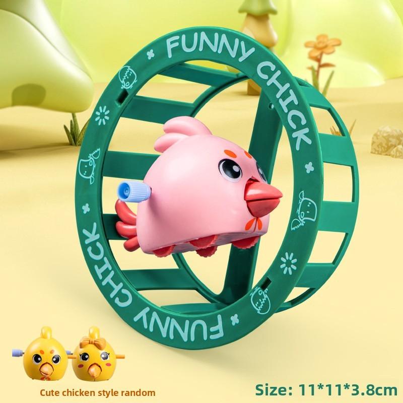 

Деревянная игрушка для детей Курица-вертушка с цепочкой для развивающих игр и обучения младенцев зелёный