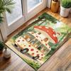 Woodland Animals in Mushroom Bus Patterned carpet, non slip mat suitable for living room and bedroom sofas