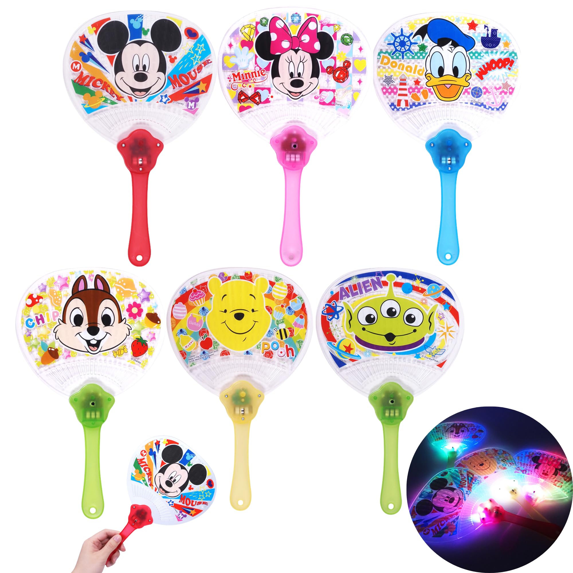 

Festival Disney 6 Character Prizes Street Cute Thank You [Great Supplies] Light-Up Fans, Designs, 12-Piece Set, [Festivals, Events, Kids Parties,