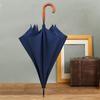 Solid wood curved handle high-end business golf umbrella custom men's British wind advertising umbrella wholesale automatic long-handled umbrella