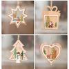 Wooden Christmas Hanging Ornaments 3D Hollow Design Cute Patterns For Home Party Holiday Decor