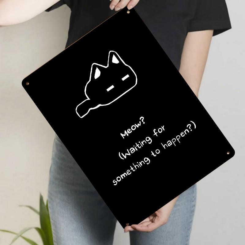 

Creative Cartoon Cat Metal Wall Art Modern Minimalist Home Decor Living Room Bedroom Kids Room Hanging Decoration 20x30cm（7.8x11.8inch）