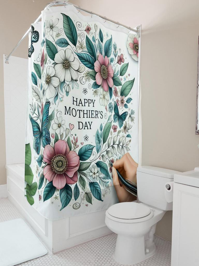 Happy Mother'S Day Floral Shower Curtain | Elegant And Festive Decor