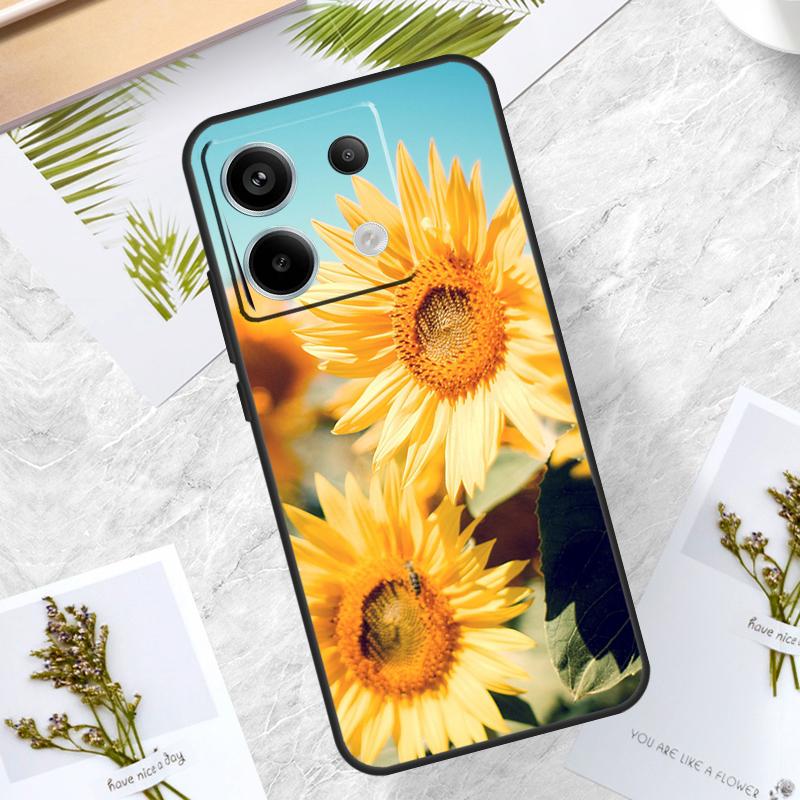 

Sunflower Floral Case For Xiaomi Redmi Note 13 Pro 14 12 11 10 15 Pro Plus Redmi 15C 10C 12C 13C 14C 15 Cover Redmi 14C