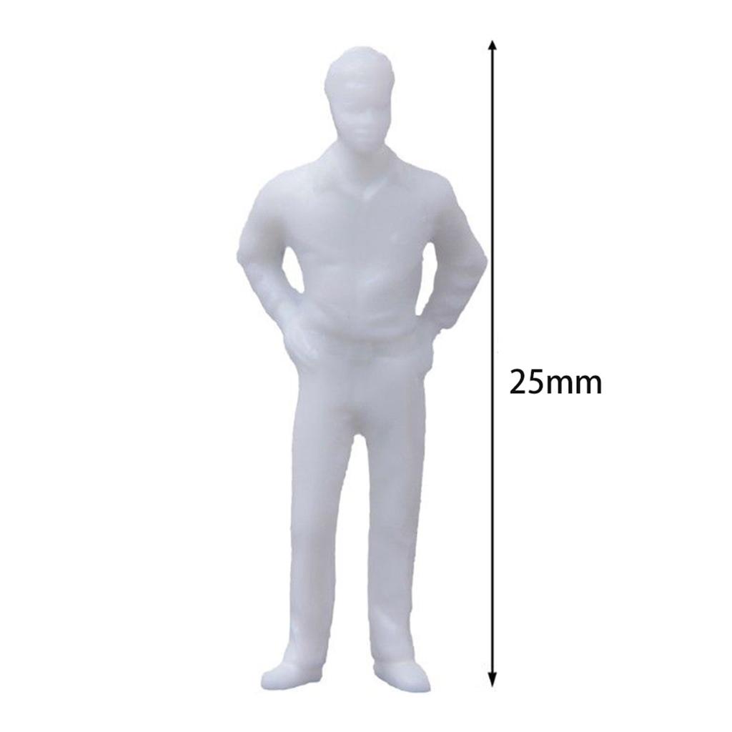 50/100Pcs 1:75 Scale Model Miniature White Figures Human Architectural Model Figures Model Miniature Figures Miniature