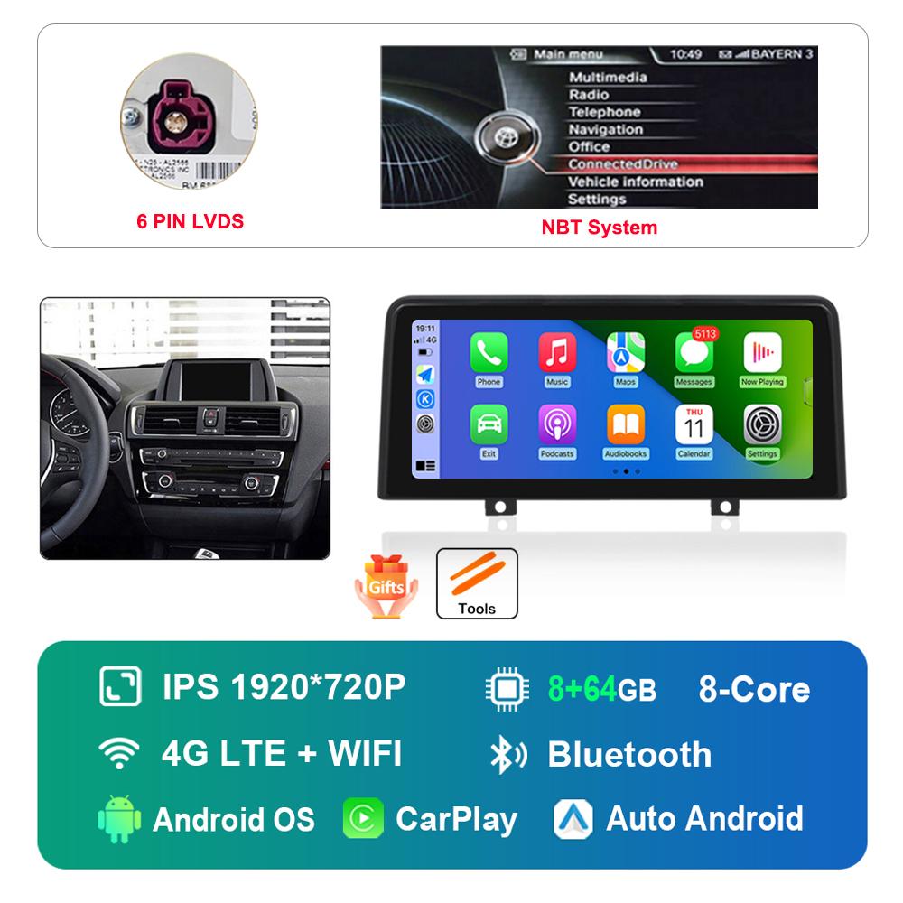 12.3 Inch for BMW 1 2 Series F20 F21 F22 F23 2012 - 2017 HD Touch Screen Android Car Radio Multimedia Player DSP Stereo