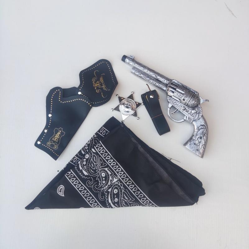 Cowboy Toy Set: Hat, Scarf, Revolver & Leather Holster