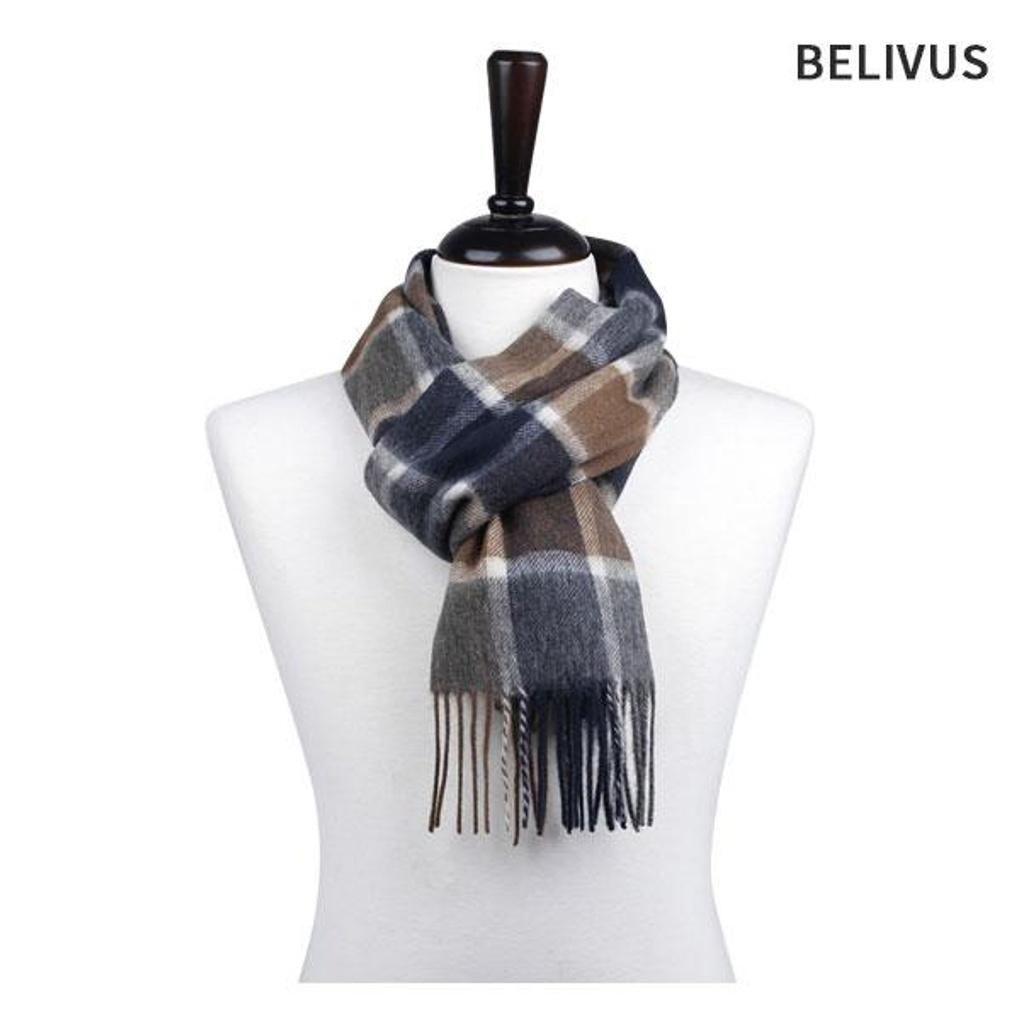 

Believers Men s Muffler BDRM022 Check Warm Wool Scarf