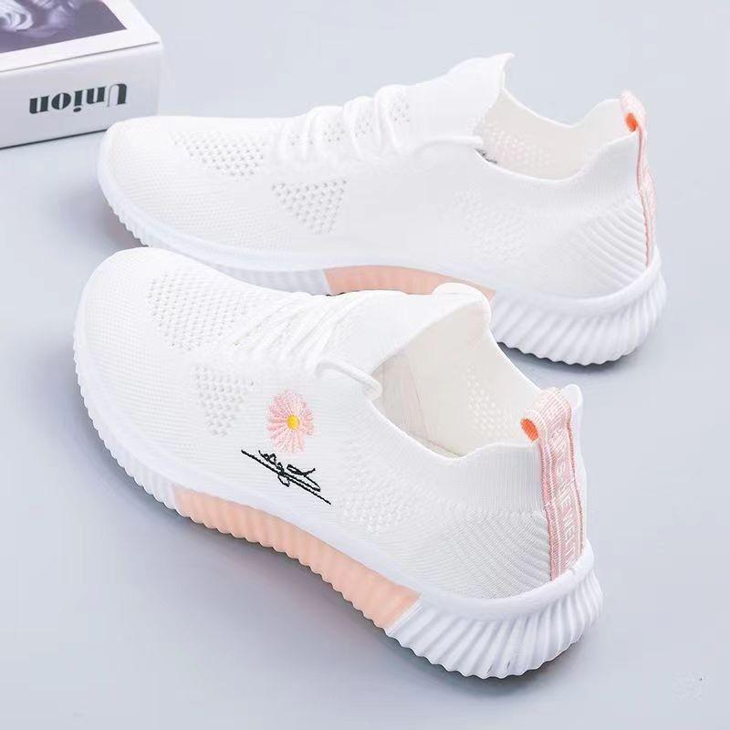 2024 Lato Damskie Białe Sneakersy z Siateczki w Stylu Koreańskim - Oddychające, Wszechstronne, Miękka Podeszwa.