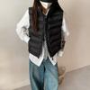 Solid color stand-up collar down cotton vest women's short slim-fit sleeveless vest winter daily casual warm jacket