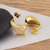 Nidin New Fashion Waterdrop Shape Delicate Stud Earrings For Women Pave Shiny Crystal Zircon Ear Jewelry Accessories Luxury Gift
