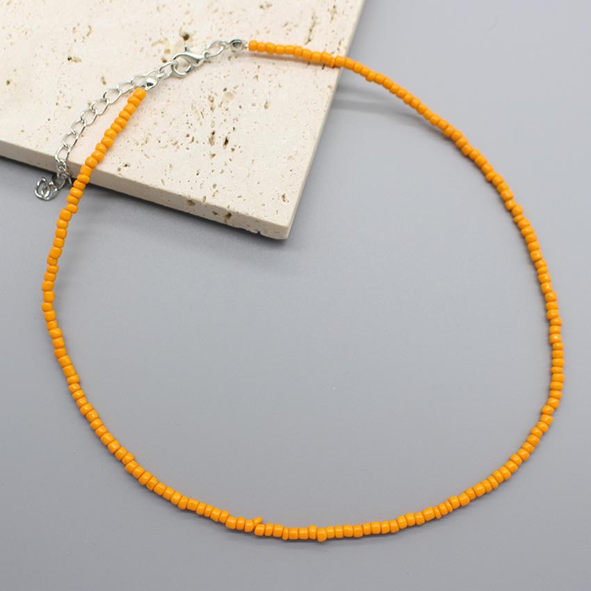 Simple Seed Beads Choker  Women Korean Fashion Charm Colorful Handmade Boho Collar Chain Neck Necklace Femme Jewelry  Gift