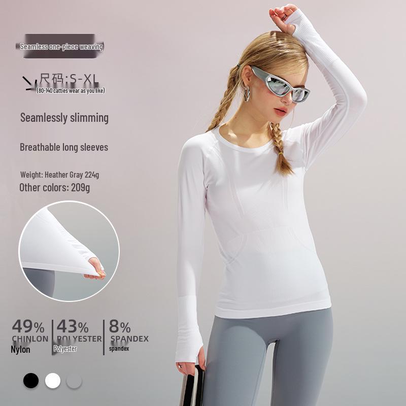 

Women s Quick-Dry Long-Sleeve Seamless Yoga & Running Suit 10 (XL, 130-140 jin)