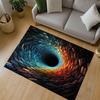 2D Vortex Doormat Black Hole Area Rug Non-Slip Washable Living Room Carpet Galaxy Optical Illusion Large Floor Mat Minimalist