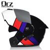 Dual Lens Flip-Up Full Face Motorcycle Helmet Men Women ABS Safety Gear Racing Street Riding