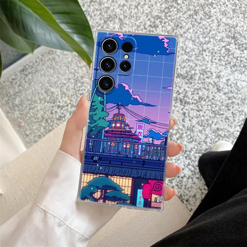 Japanische Kultur Wellen Drache Anime Klare Hülle Für Samsung Galaxy S26 S25 S24 S23 Ultra S20 S21 FE S22 Plus S26 Ultra Handyhülle