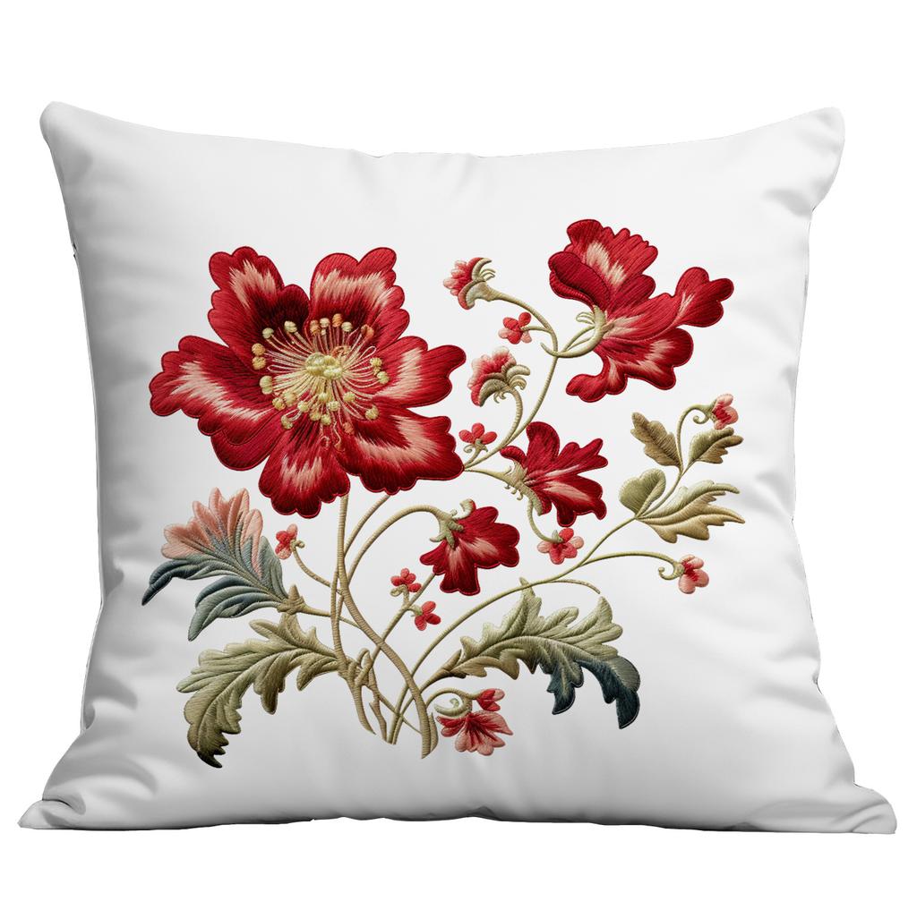 Spring and Summer Imitation Embroidered Flower Pillowcase Home Sofa Living Room Pillowcase New Style Pillowcase