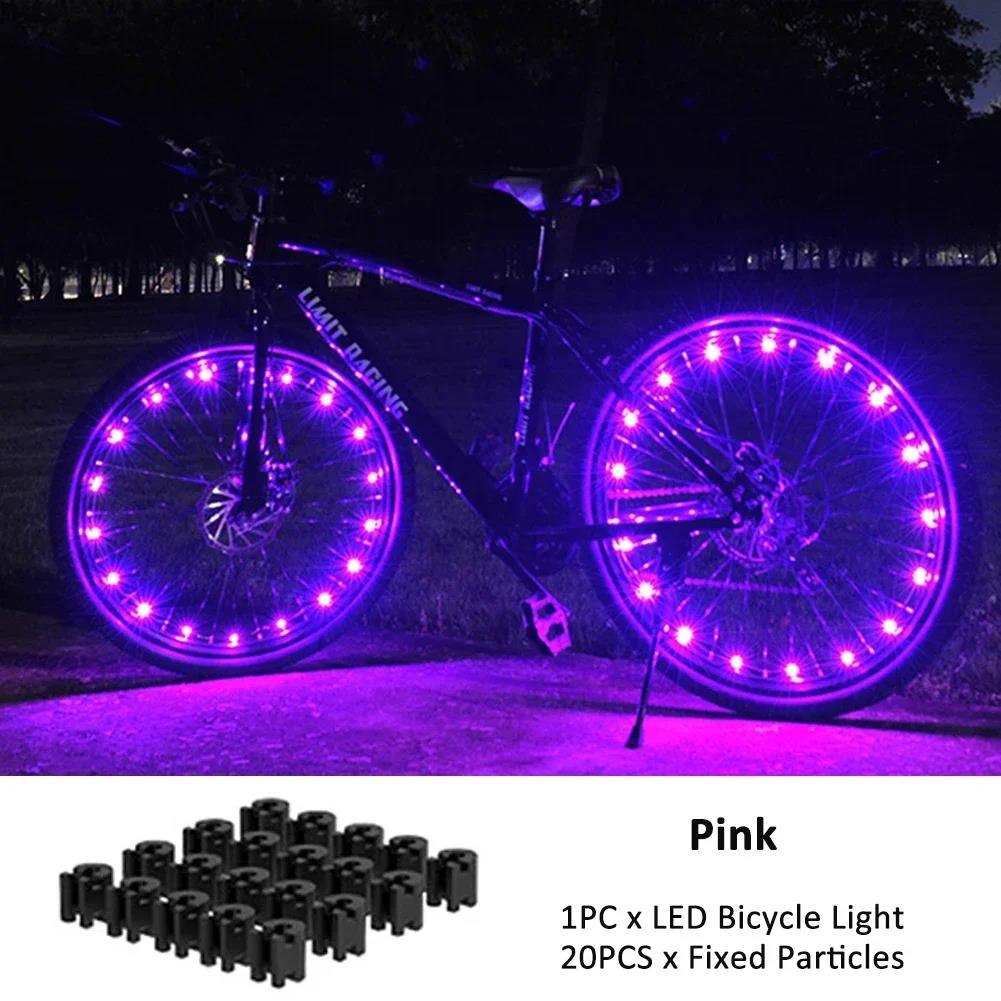 NEW Colorful Rainproof LED Bicycle Wheel Lights Front and Rear Spoke Lights Cycling Decoration Tire Strip Light Accessories 7
