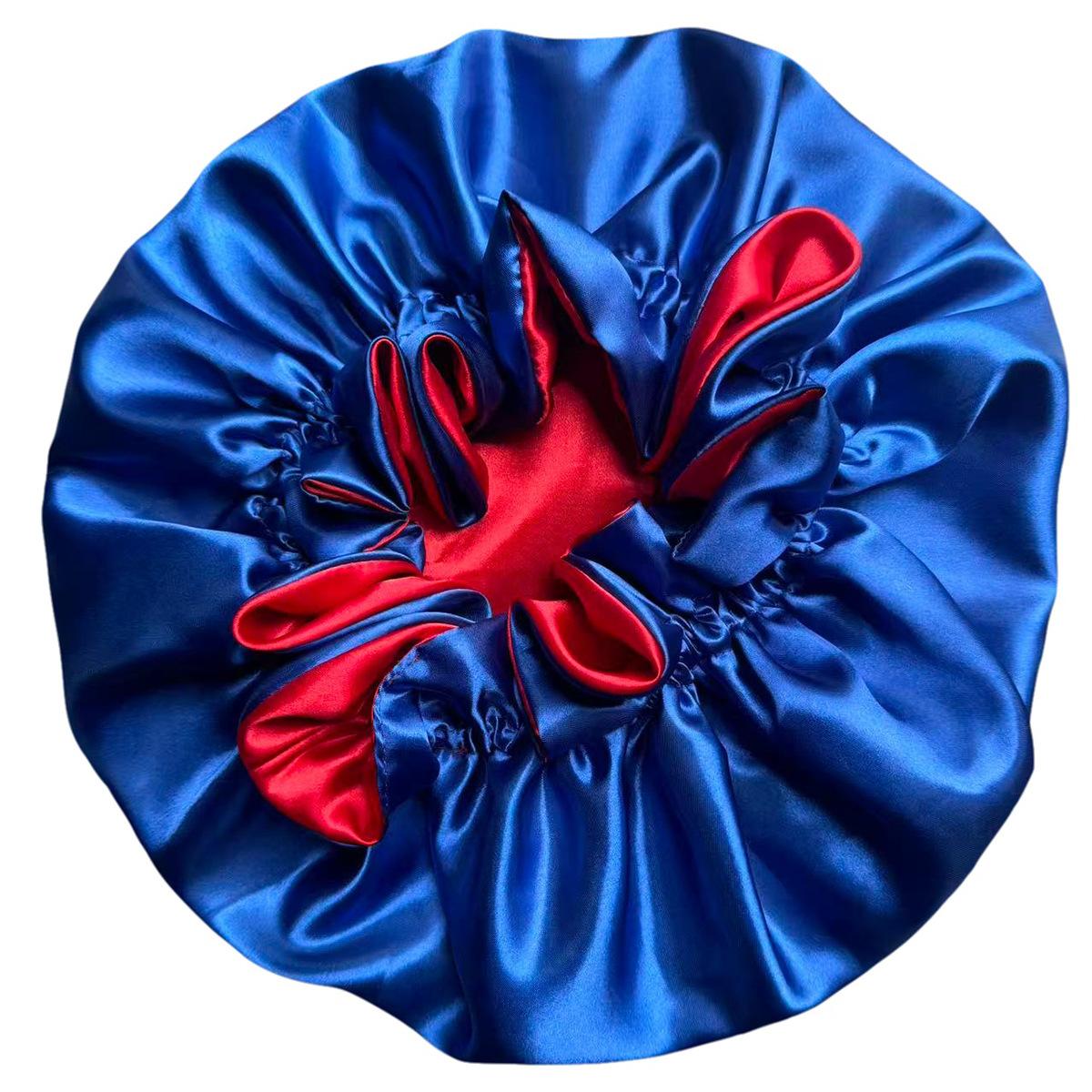 

Двухслойная шапочка для душа с грибным краем, кружевная домашняя шляпа, двусторонняя большая женская цветная ночная шапочка принцессы Дин 29CM diameter