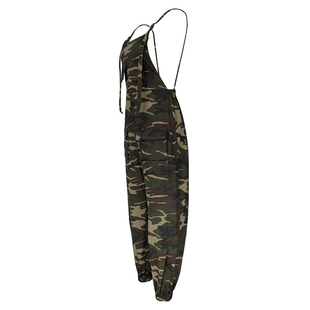 Women's Casual Loose Camouflage Workwear Jumpsuit Overalls