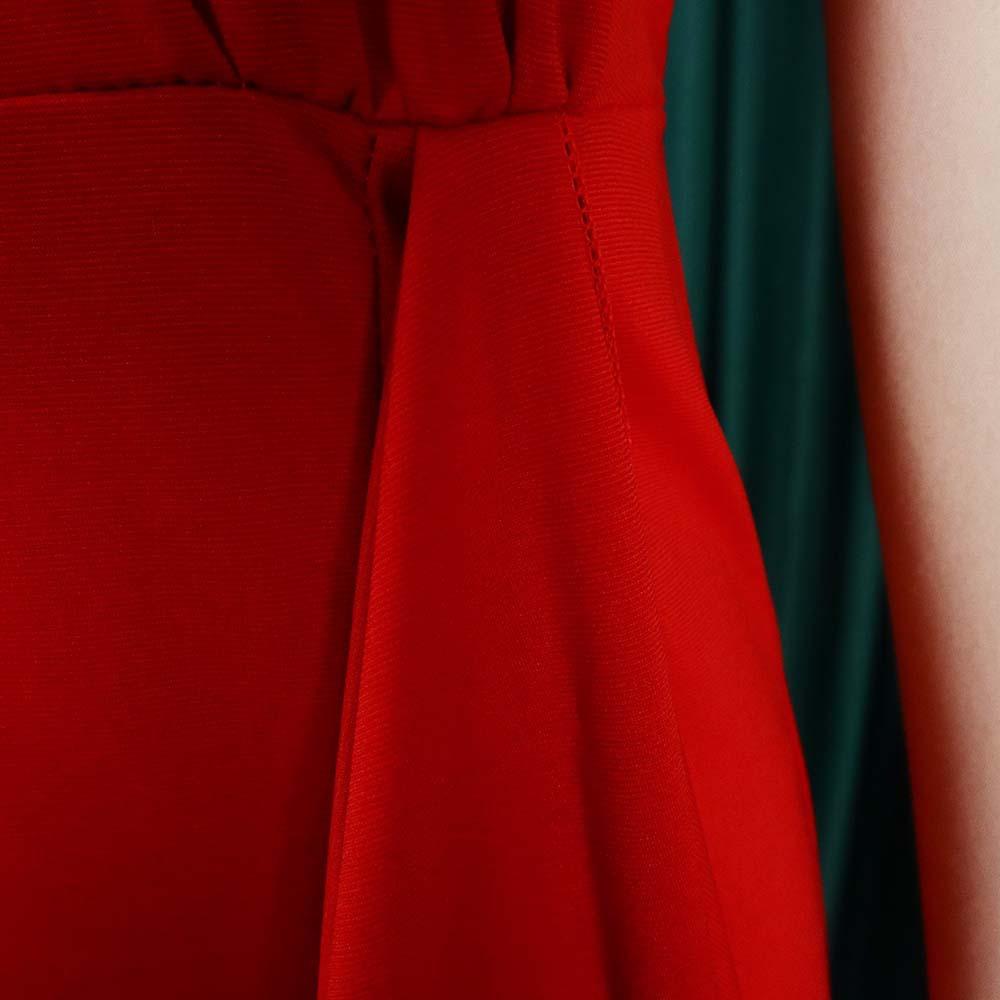 Large Size Women Summer Fashion Solid Ruffled Dress Ladies Elegant One Piece Slit Dress