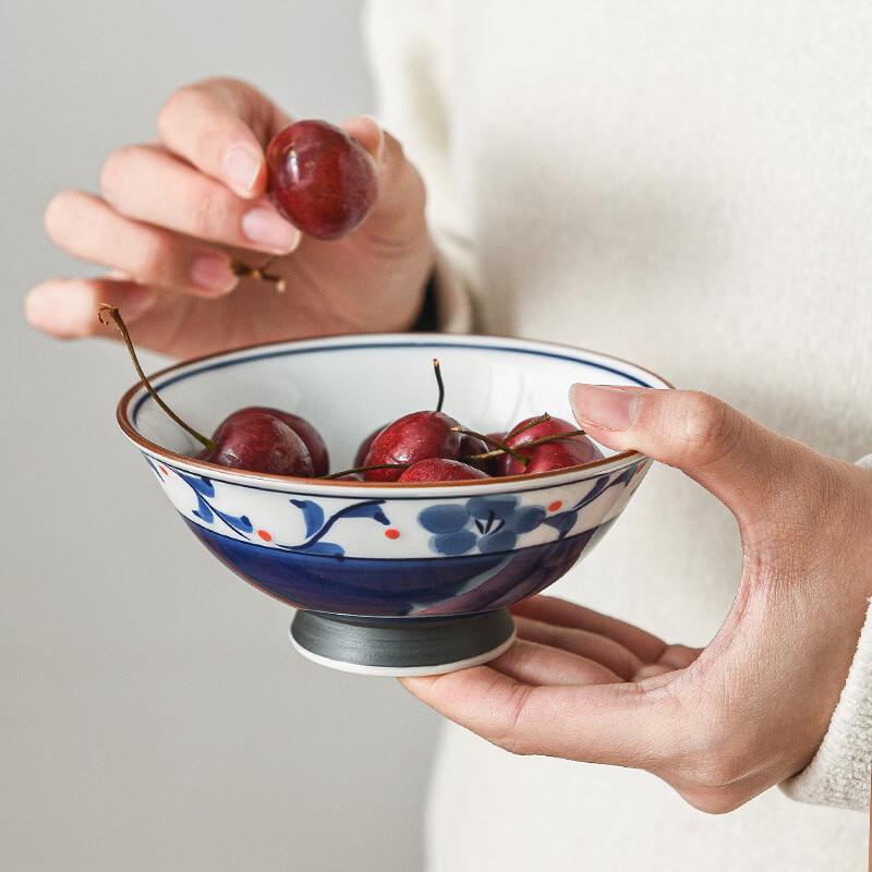 Vintage Japanese Arabesque Ceramic Rice Bowl