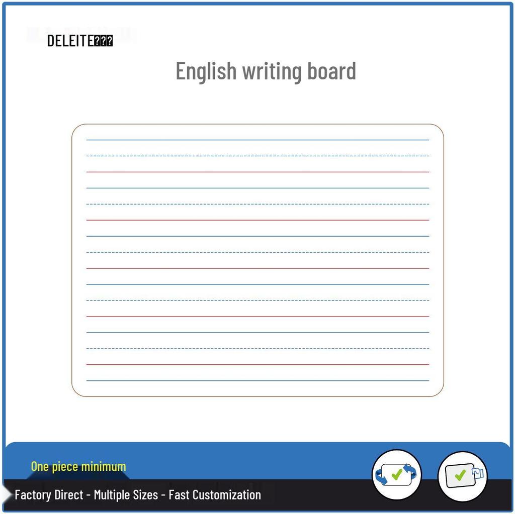 Erasable Dry-Erase Whiteboard with Four-Line & Three-Line Letter Guides for English Writing