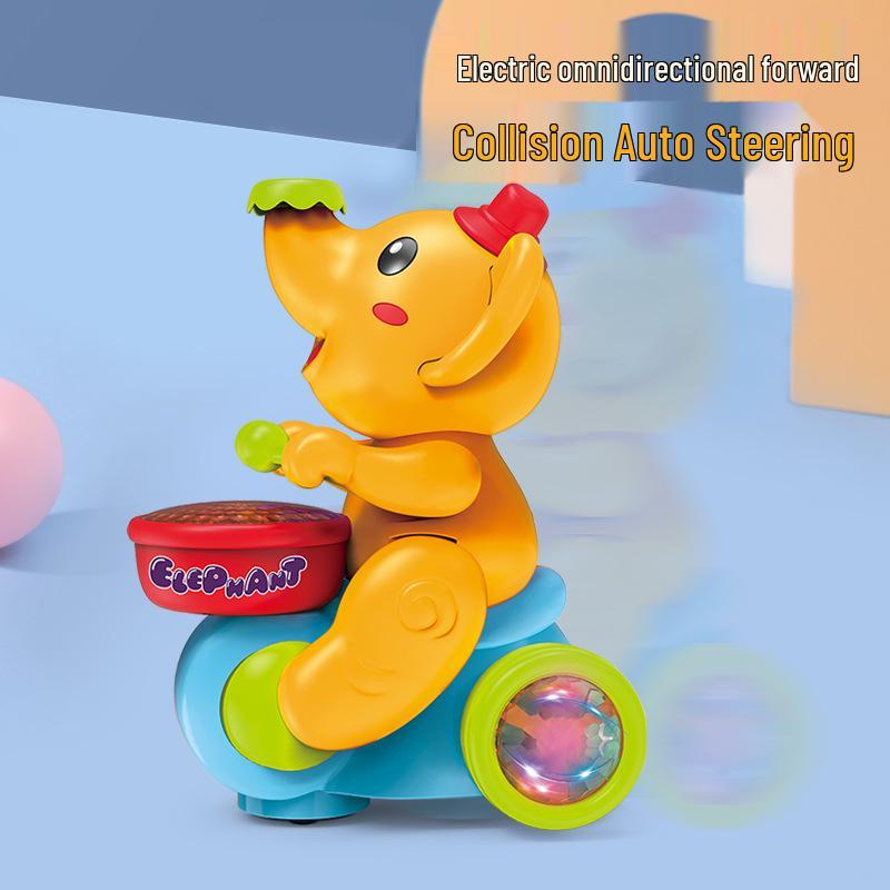 Elektrisches Trommelndes Elefanten-Spielzeug Motorrad mit Lichtern und schwebender Kugel