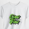 Glow With The Flow Neon Splatter Graphic T-Shirt, Graffiti Streetwear Tee
