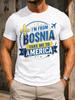 M Dalla Bosnia Portami in America Viaggia in Aereo Fleurdelis Nastro Colori Blu Giallo Unisex Unisex T-Shirt