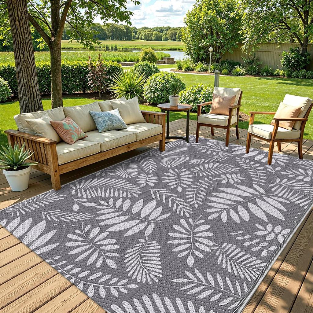 PP Plastic Tube Camping Carpet for Patio Outdoor Balcony Age Inhibiting Damp-proof Mat Motorhome Rugs Foldable Beach Floor Mats