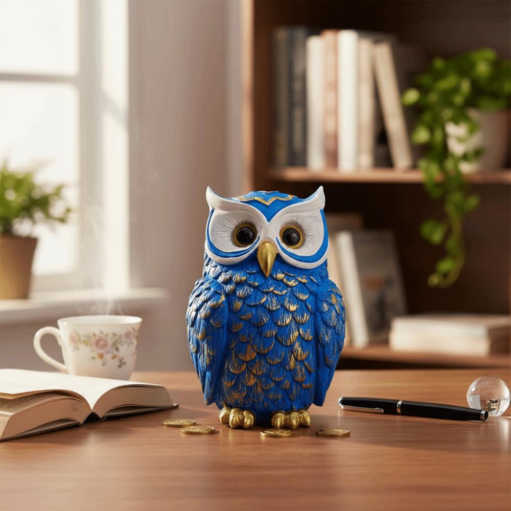 Entryway Decoration Cute Owl Statue Decorative Resin Crafts Owl Figurine Vintage Owl Sculpture TV Cabinet