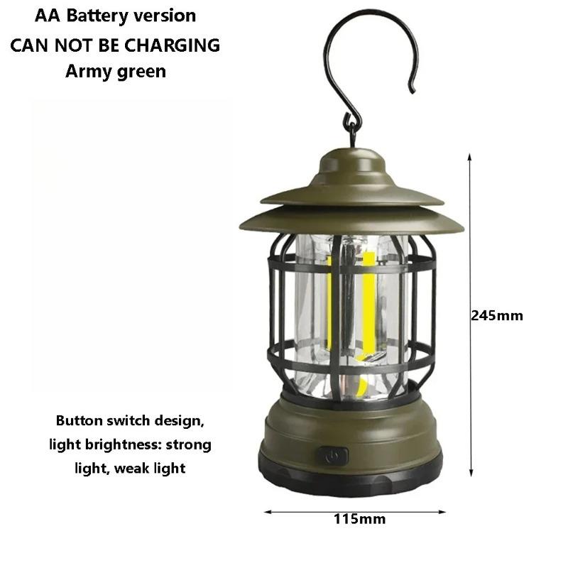 Camping Lamp Outdoor Retro Lantern Torch LED Light Retro Hanging Lamp Rechargeable Portable Campsite Light Tent Emergency Light Christmas Lighting