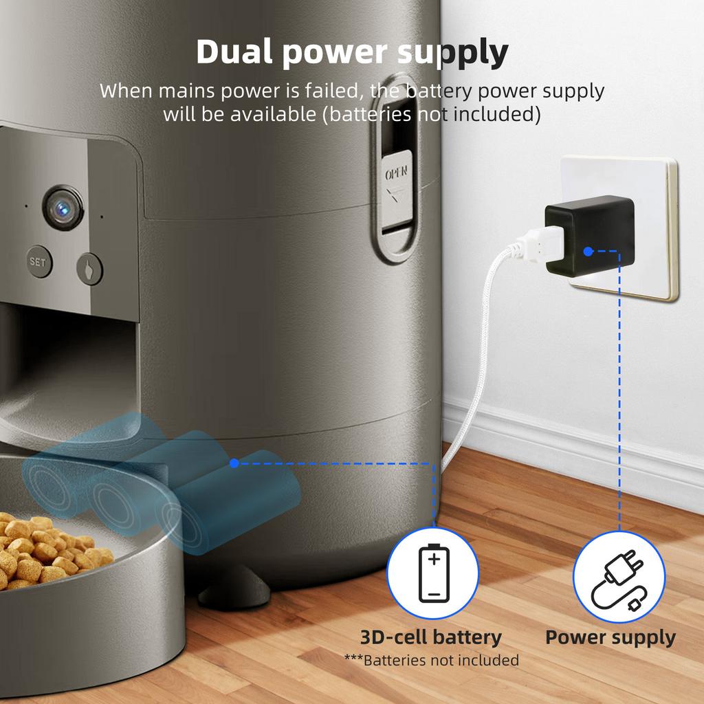 2L APP control WIFI video automatic pet feeder button version automatic cat food dispenser intelligent control pet feeder cat an