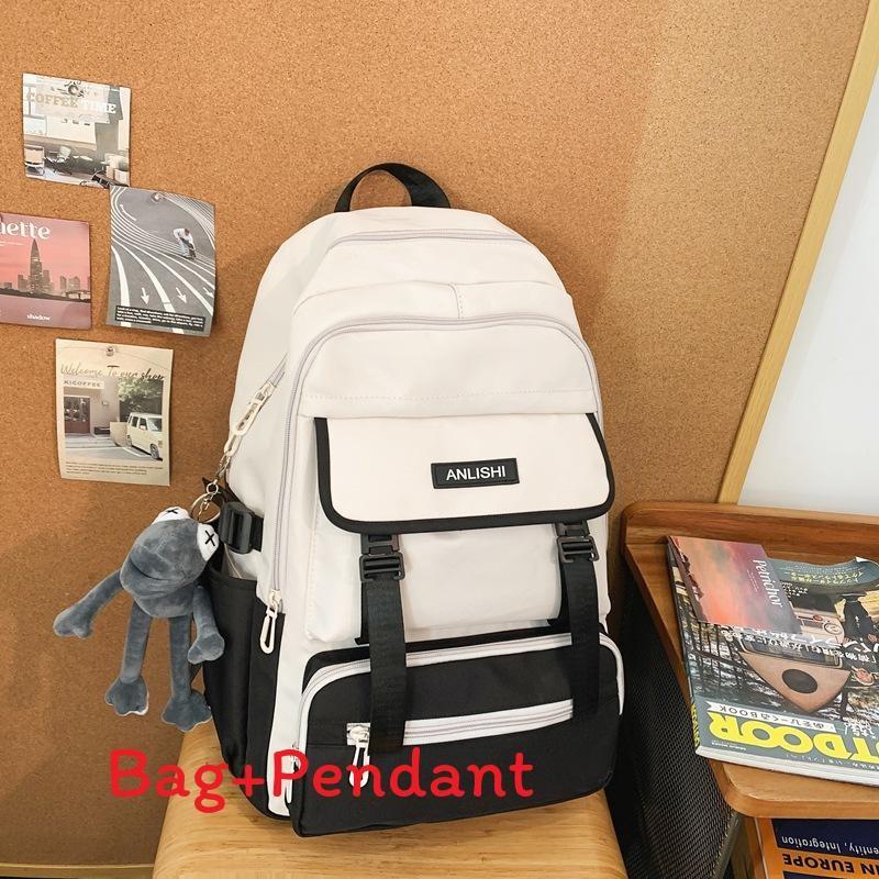 Japanese Style College Backpack With Large Capacity And Antiload For School And Travel белый