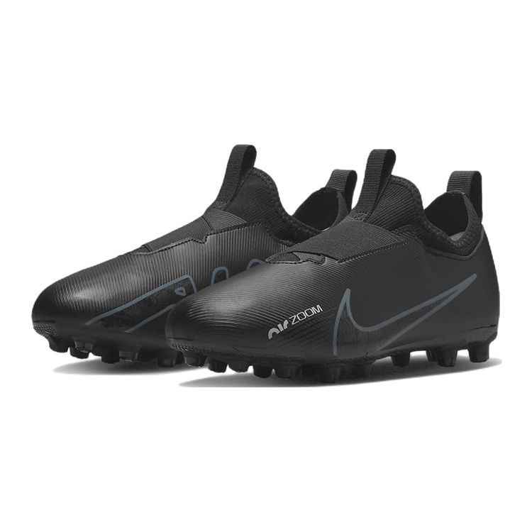 Nike Air Zoom Vapor 15 Synthetikleder Runde Zehenpartie Schnürschuhe Rutschfest Stoßdämpfend Langlebig Low-Top Fußballschuhe Kinderfußballschuhe Schwarz DJ5618-001