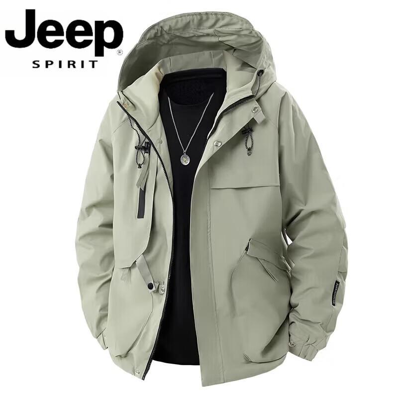 

JEEP SPIRIT Men s Hooded Outdoor Windbreaker Jacket XL