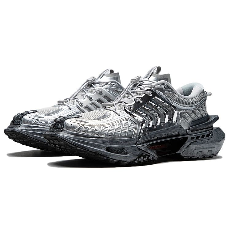 Li Ning Xuan Kong Slay Fabric Synthetic Leather Reflective Non-Slip Wear-Resistant Low-Top Sports Casual Shoes Men Sneakers Gray Silver AZGS019-2