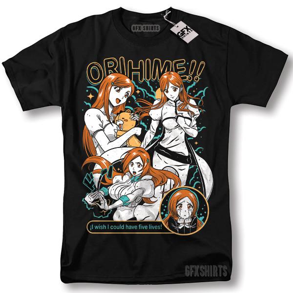 Bleach Orihime Inoue Shirt Zaraki Kenpachi Ichigo Aizen Anime Graphic T-shirt M