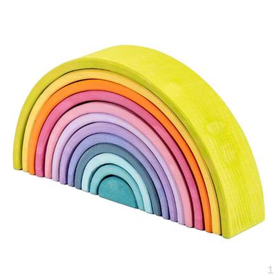 1 Rainbow Building Blocks Wooden Puzzle Toy Set
