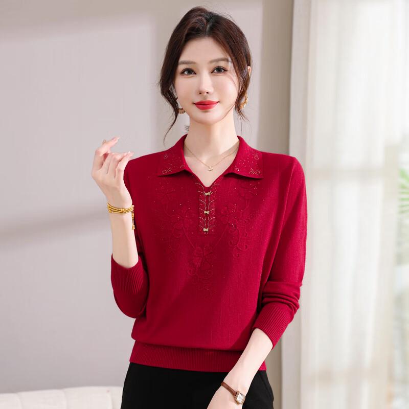 Hodo Women's Long-Sleeve Lapel Knit Sweater