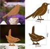 Retro Rusted Iron Garden Ornament: Four Little Birds Silhouette