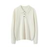 Women's 100% Pure Cashmere Slimming Polo Collar Sweater - Autumn/Winter Casual Long Sleeve Knitwear.