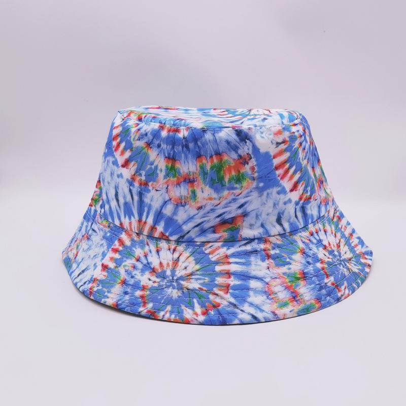 European and American New Printed Retro Double-sided Bucket Hat Travel Travel Men and Women Summer Sunscreen Tie-dye Casual Basin Hat Spot