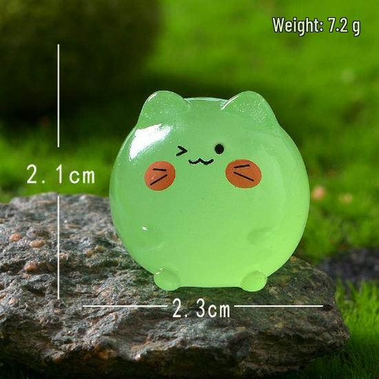 Adorable Luminous Cat Resin Ornament for DIY Micro Landscapes